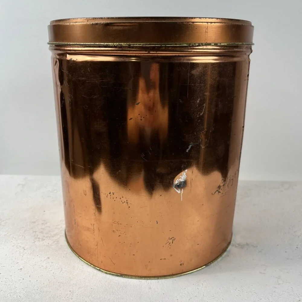Vintage Jane Parker Potato Chips 1 LB A&P‎ Paper Label Red Advertising Tin Can